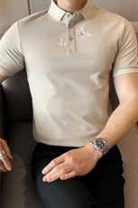 精致印花韩版短袖翻领Polo衫高级感百搭半袖T恤PL81/P45降，男装Polo衫，电商A243