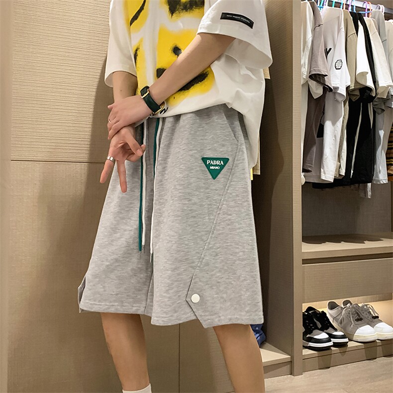 2025夏季港风宽松休闲扣子双抽绳五分裤B266-DK02-P30,男装牛仔裤,星座B257-1
