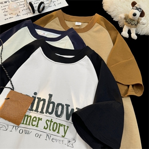 情侣纯棉插肩短袖印花T恤 情侣T恤 1209-1 T12-P30 现货不欠货图片