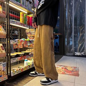 日系工装裤男春秋休闲阔腿长裤K2025P33图片