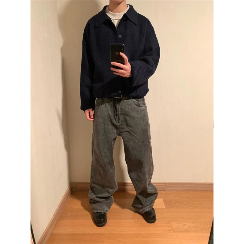【有货】MY0339ZZ-特73秋冬季加厚针织开衫外套男士慵懒翻领毛衣,男装针织衫/毛衣,星座1007（原301D）