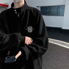 鹿皮绒夹克男女韩版潮流宽松百搭帅气2025春季ins外套W6485-P66，男装夹克，星座412-3