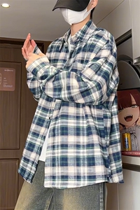 宽松格子衬衫文艺百搭棉衬衣KD611-P45控68图片