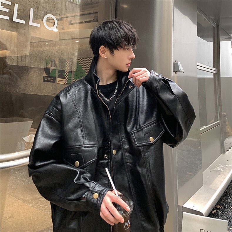 现货不缺货加棉加厚宽松皮衣时尚工装夹克1209-1-JK13-P98，男装夹克，星座1209-1