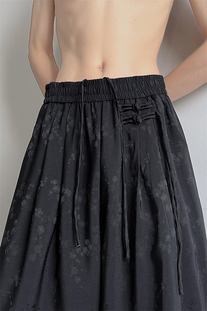 新中式提花缎面凉凉裤大码M-8XL醋酸冰丝裤子盘扣阔腿裤KZ1965P58,男装休闲裤,电商B238