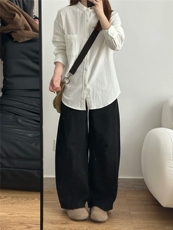 长袖立领仿麻休闲衬衫1302-GC67-P40控68成分100棉，男装衬衫，星座1302