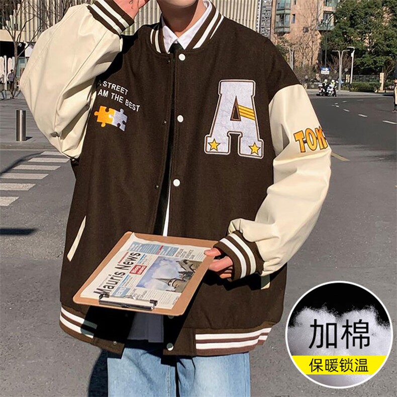 新款男百搭棒球服加棉夹克外套22120JM-P100控148,男装夹克,星座717