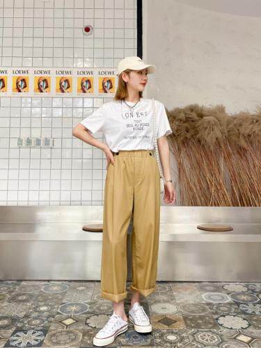 全棉弹力直筒裤颜色都超美丽MLXL，女装，潮不落