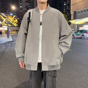 2025春季新款皮衣夹克男青少年学生潮流麂皮外套