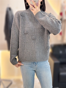 羊绒衫女秋冬新款圆领宽松毛衣百搭时尚针织打底衫图片