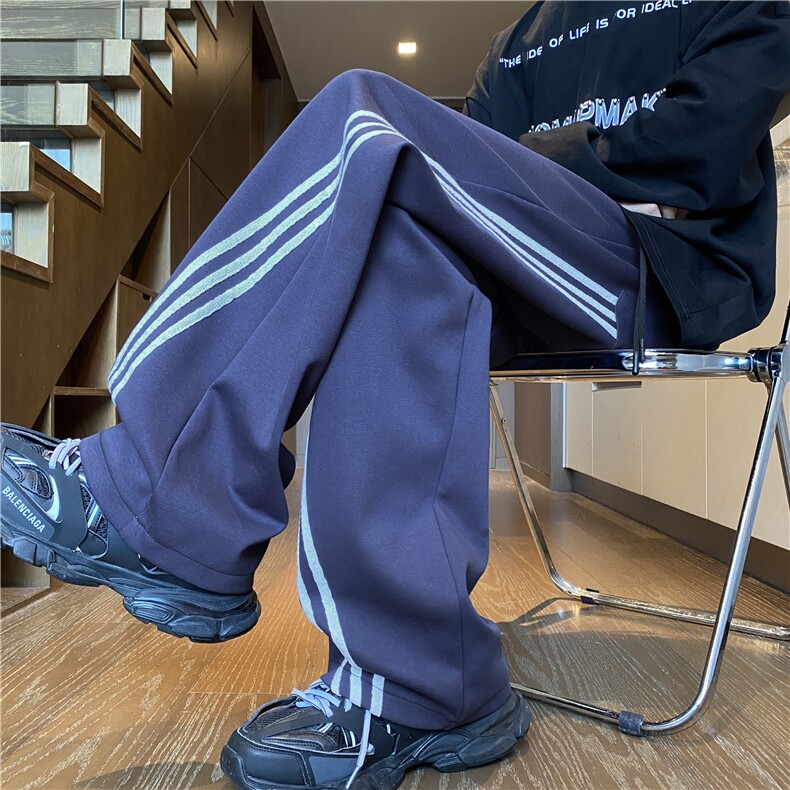 抖音品质秋季新款斜杠设计宽松休闲卫裤B315-K24233-特p40控78,男装休闲裤,电商B315