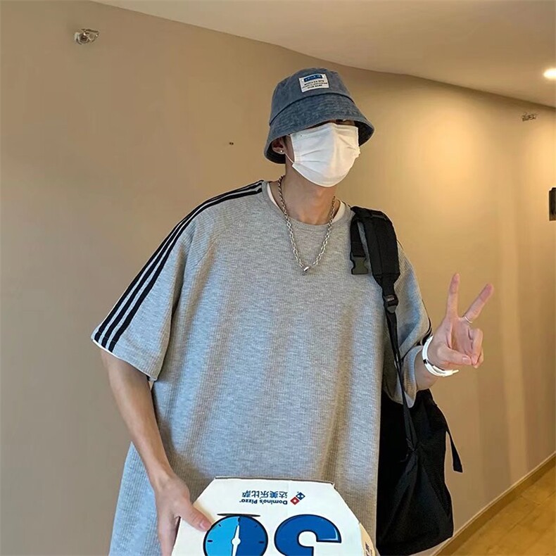T恤男短袖韩版潮流条纹2023夏季新款ins宽松百搭体恤W2533-P25图片