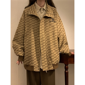 1中性风黄底夹克女大码夹克男情侣百搭外套女JK8750P95控128图片