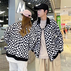 潮流夹克潮男春季黑白格外套B024P45，男装夹克，星座1116-2