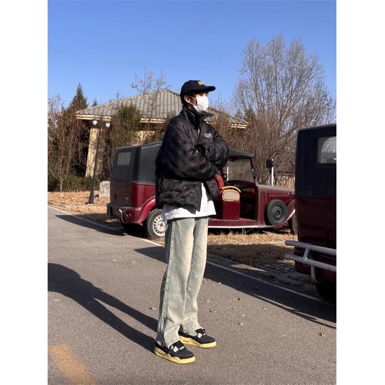 1506-1/K9931/P44复古水洗做旧黄泥染拉链开叉牛仔裤男直筒长裤子,男装牛仔裤,星座1506-1