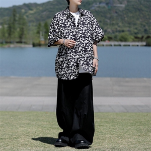 8XL-M花衬衫男短袖夏季薄款冰丝半袖宽松大码休闲外套DC28008P38图片