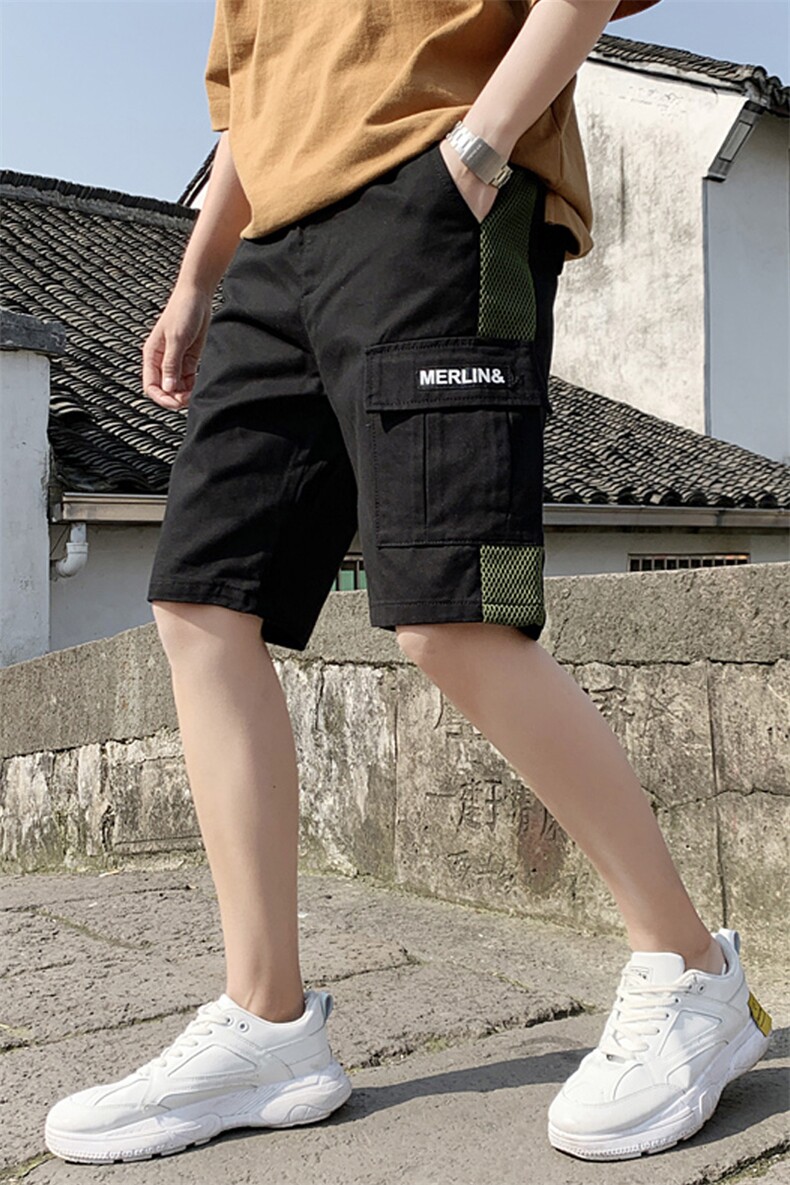 青少年夏天短裤男潮流宽松外穿休闲运动工装五分裤男S502,男装休闲裤,星座509