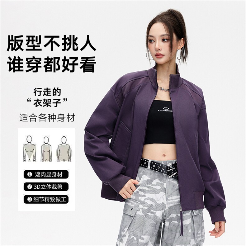 双拉链飞行夹克男美式立领外套春季新款户外冲锋衣潮JK02625-P73,男装夹克,星座308B-2