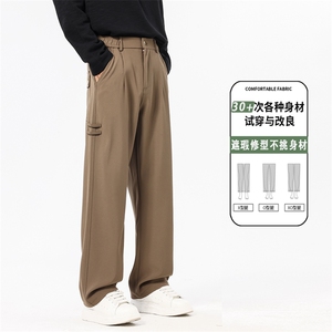 百搭直筒阔腿休闲裤2025新款秋季高端宽松潮流运动裤K6635-P50图片