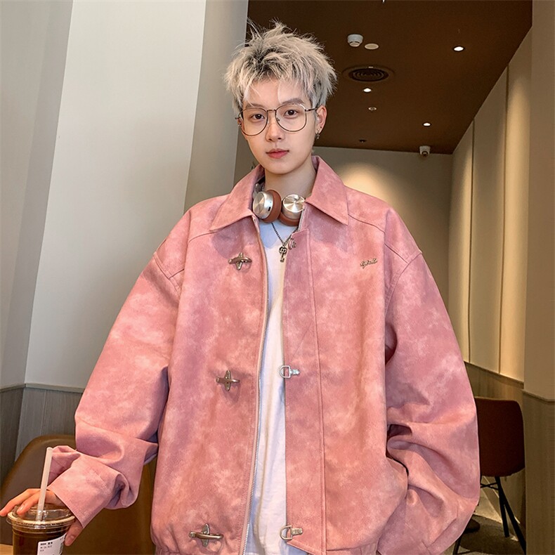 高级感金属飞机扣PU皮衣小香风男士外套JK301-P108-控148，男装皮衣，星座310A-3