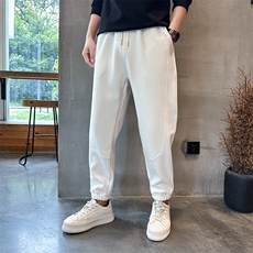社会精神小伙裤子男秋潮牌ins运动束脚九分裤K8595-P45控78，男装休闲裤，星座210-3