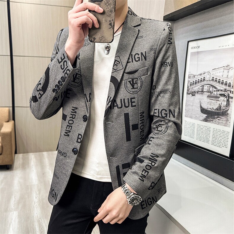 春秋帅气休闲韩版修身提花男士小西服两扣西服XZ613B-5310-P70,男装西服,星座613B