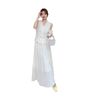 新品 轻奢提花设计无袖小衫+半裙两件套2C285 1820 P175K258图片