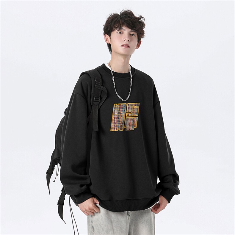 抖音品质秋季新款仿棉圆领卫衣wycm3866-特批28控49,男装卫衣,星座605(原A050)