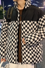 2024冬季情侣棋盘格棉衣男士潮牌加厚棉服外套M6680-P90，男装棉衣，星座815-2