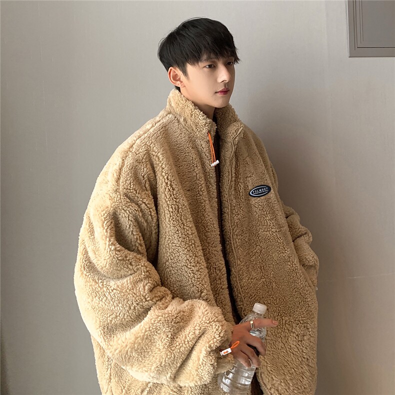 港风外景冬季宽松百搭棉服男羊羔毛大码棉衣男外套8727P105控149,男装棉衣,星座226-1