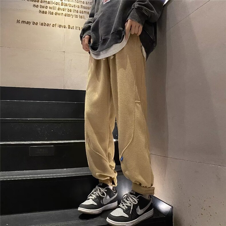 男春季新款休闲裤摇粒绒魔术贴K2933P38,男装休闲裤,星座1116-2