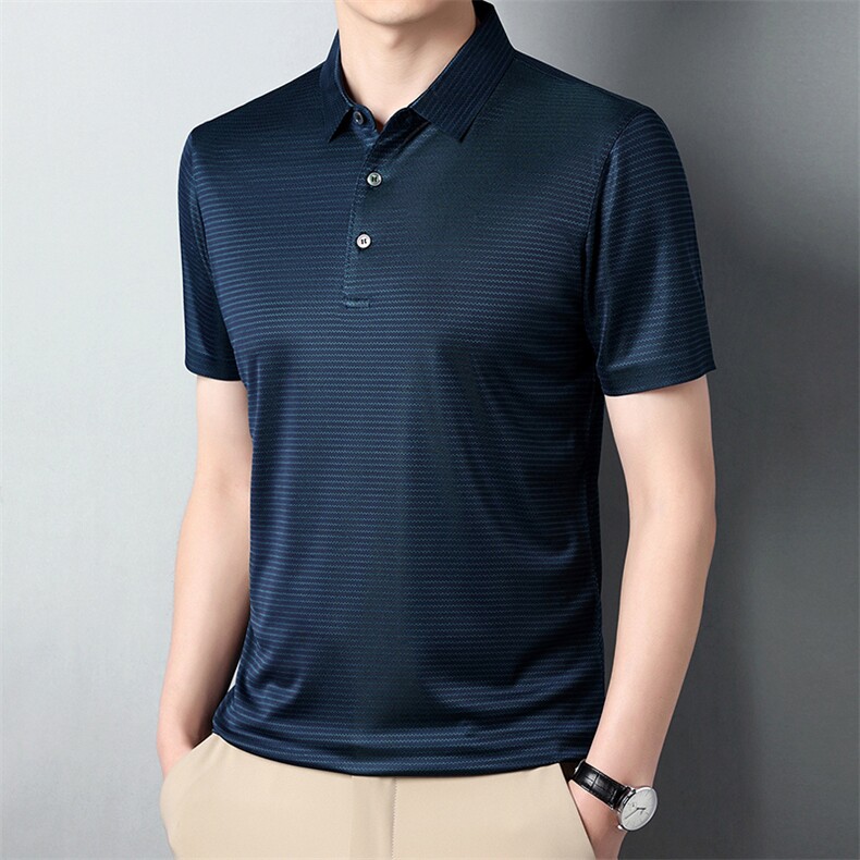 夏季新款男士翻领短袖t恤中年有领男装上衣服休闲POLO衫,男装T恤,电商B212（原钱塘6029）