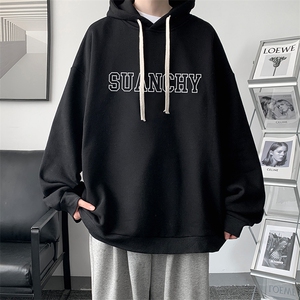 WY2229-P35 加绒款-P40 纯棉连帽卫衣男大码运动帽衫宽松薄外套男图片