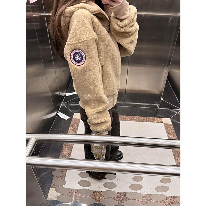 1506-1/MK32631/P76复古时尚毛领连帽休闲百搭气质感宽松上衣男女,男装卫衣,星座1506-1