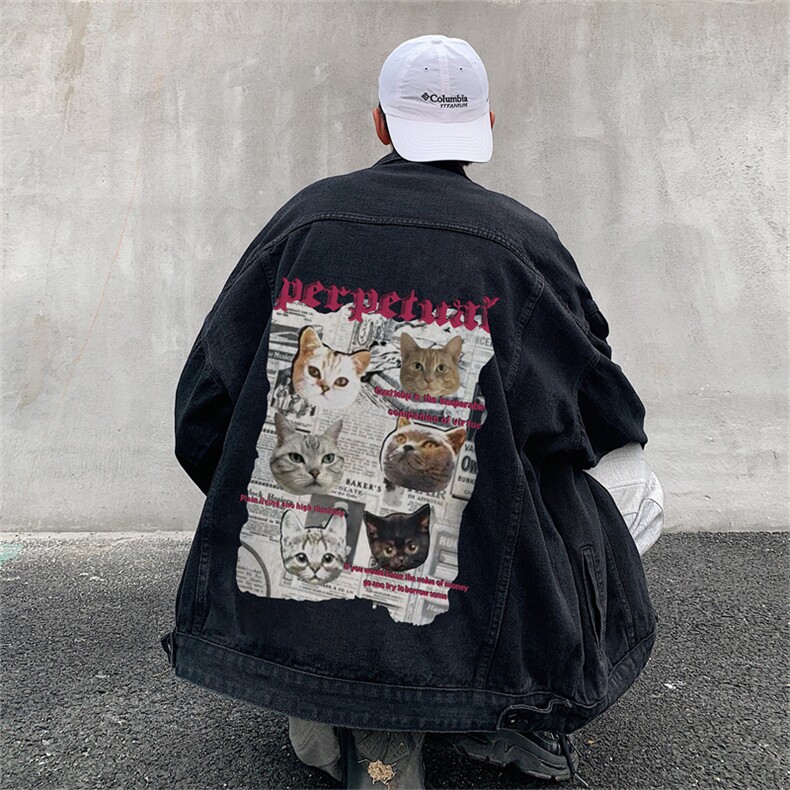 复古牛仔外套男春季新款高街痞帅上衣宽松潮流翻领夹克JK1015-P68,男装夹克,星座1103-3