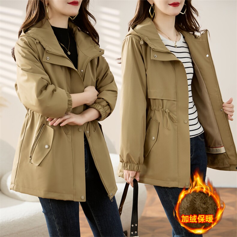 红加绒派克服外套女春秋2025新款宽松休闲加厚保暖工装棉衣,女装棉衣/棉服,沐七七