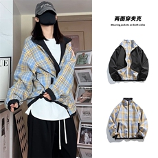 两面穿夹克外套光面防水潮牌情侣休闲宽松大码J7221-P62【特价】，男装夹克，电商A007