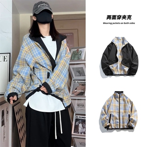 两面穿夹克外套光面防水潮牌情侣休闲宽松大码J7221-P62【特价】图片