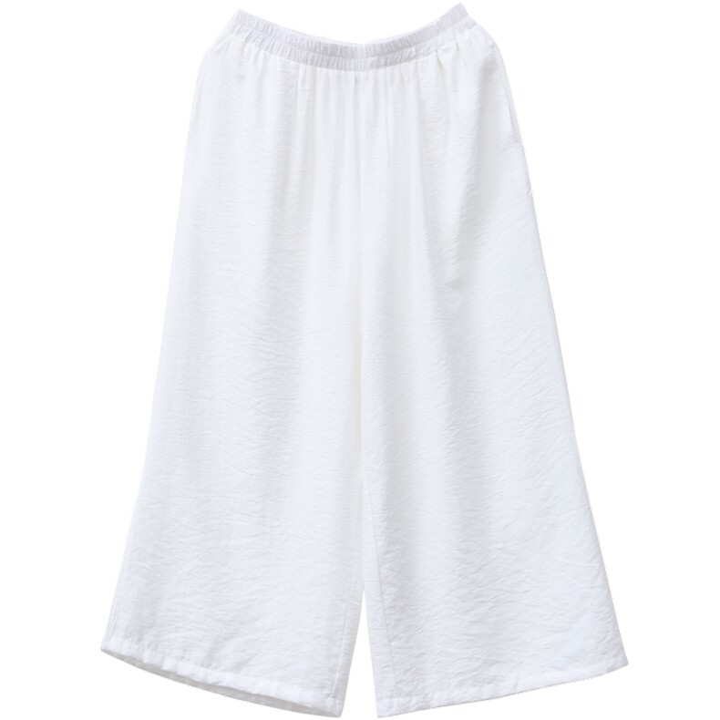 (新品)2024年夏季七分阔腿裤天丝休闲裤女中老年妈妈装三年不下架,女装休闲裤,璐依舞