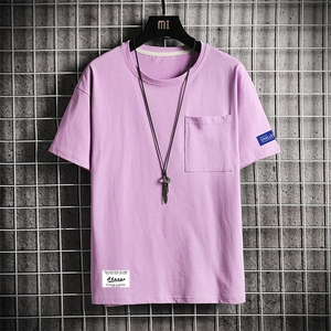 DX24062-P25大口袋百搭短袖t恤男大码半袖体恤上衣服图片