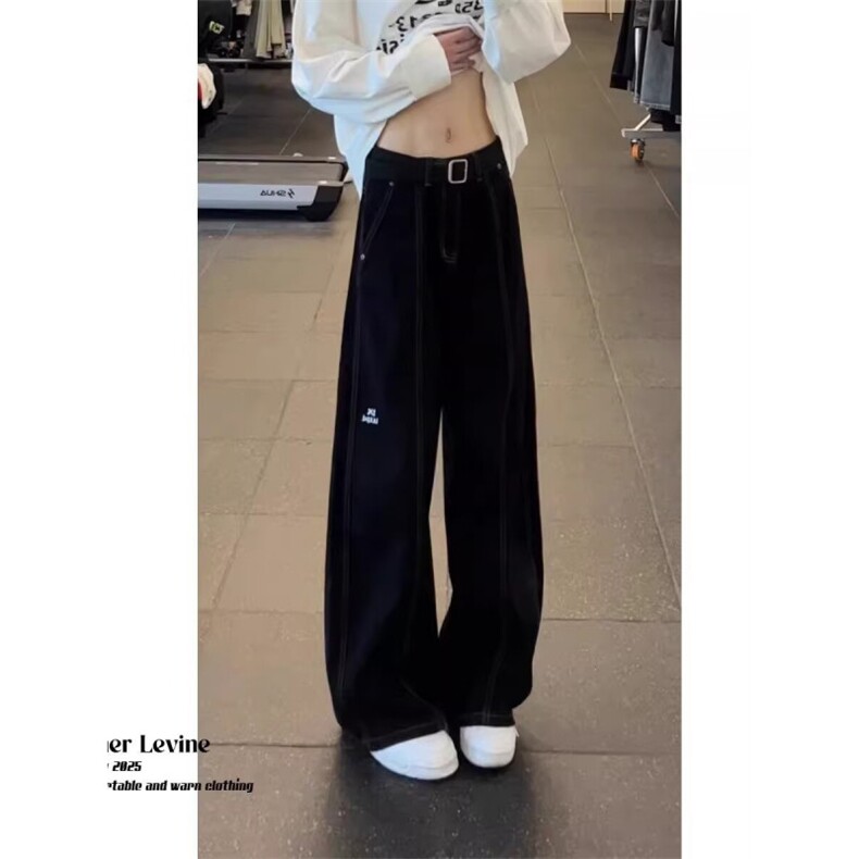 1506-1/KA5521/P46个性字母牛仔裤嘻哈ins潮高街潮流痞帅长裤男女,男装牛仔裤,星座1506-1
