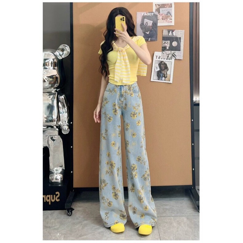 AK2249-P50夏季薄款2026年新款显瘦阔腿裤直筒牛仔裤女,男装牛仔裤,星座617A-2