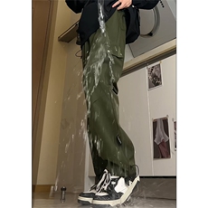 黑色工装风直筒休闲裤男宽松机能风束脚裤酷感街头K002AL-特价P25，男装工装外套，电商A007-1