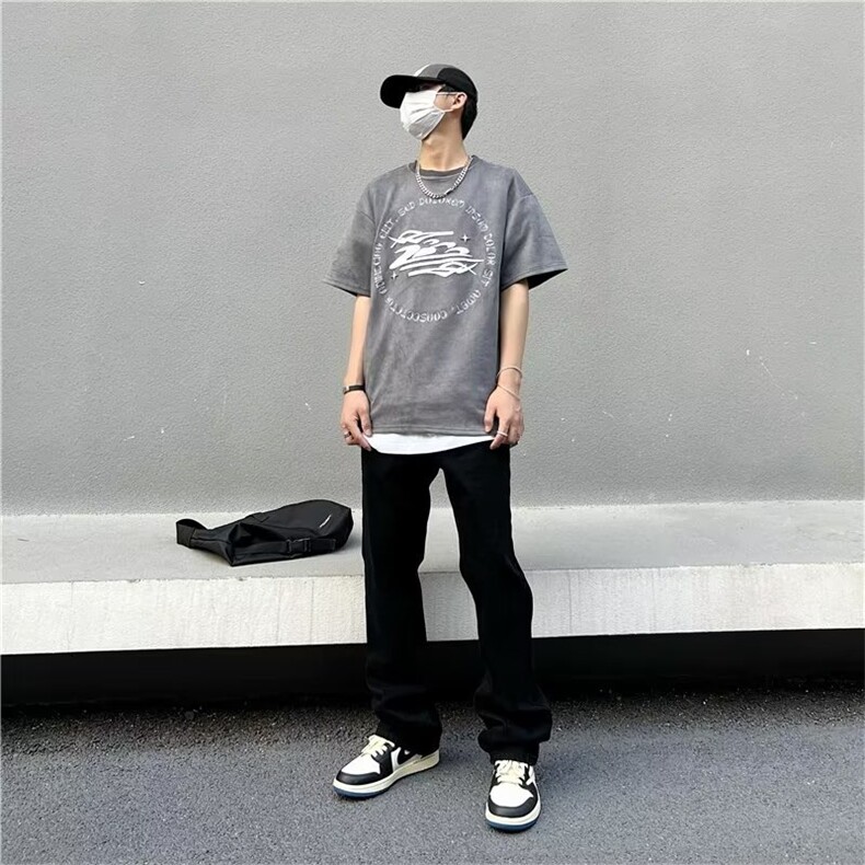 美式牛仔裤拉链简约气质直筒微喇牛仔裤NT1631P35,男装牛仔裤,星座1116-2