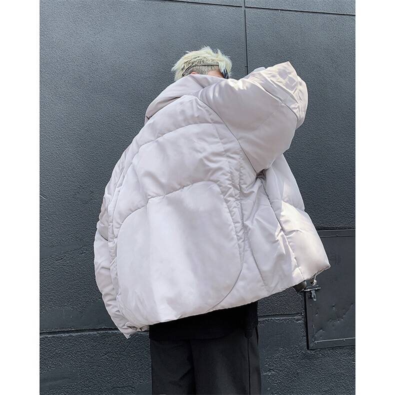 冬季假两件立领面包服棉衣潮牌设计感保暖金属纽扣棉衣,男装棉衣,星座410-6（原星座1304-1）