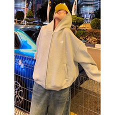网图420克重磅印花开衫连帽情侣款卫衣外套男女秋季特P68，女装短外套，电商C306-1