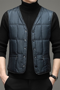 新款2023冬季商务休闲羽绒服马甲中年V领马甲外套男ZK2101-P160图片
