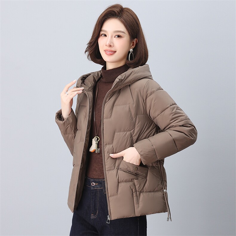 2024年冬季新款时尚棉服休闲连帽插袋羽绒棉棉服,女装棉衣/棉服,依恋蒂丝