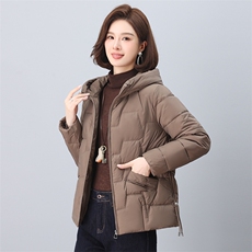 2024年冬季新款时尚棉服休闲连帽插袋羽绒棉棉服，女装棉衣/棉服，依恋蒂丝