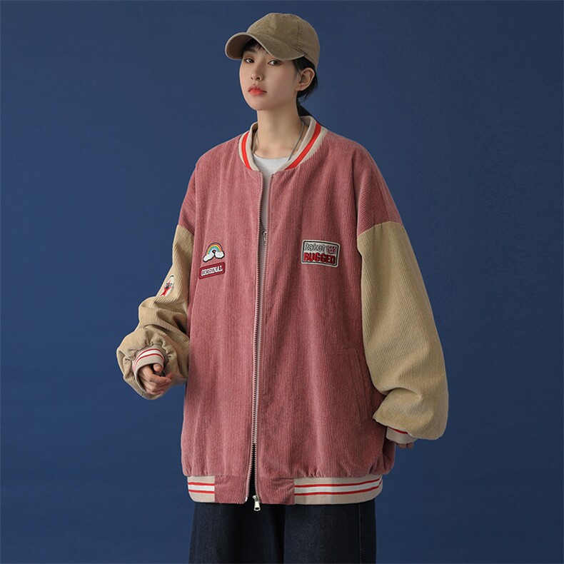 20年秋冬新款拼色水洗固色100%棉灯芯绒棒球服DS-B293-Y775-P90,男装夹克,电商A306